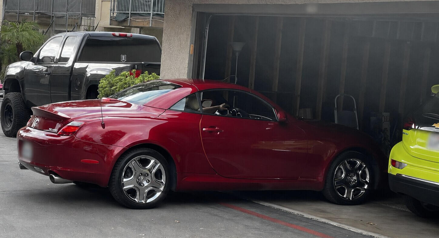 Red Lexus convertible after exterior detailing